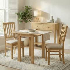 Keswick Oak Square Drop Leaf Table