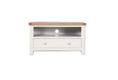 Boston White Living Corner White TV Unit