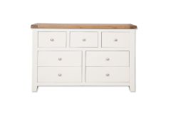 Boston White Bedroom 7 Drawer Wide White Chest