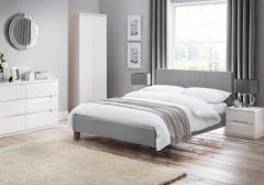 Julian Bowen Rialto Linen Bed in Light Grey