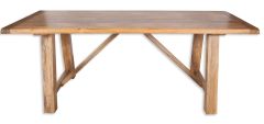Patiala 200cm Trestle Table in Natural Wood 