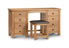 Julian Bowen Marlborough Twin Pedestal Dressing Table in Oak