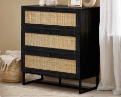 Julian Bowen Padstow 3 Drawer Chest in Black