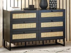 Julian Bowen Padstow 6 Drawer Chest in Black
