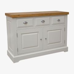 Homestyle Painted Deluxe Medium Sideboard in Solid Oak & Grey