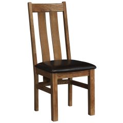 Harrogate Twin Slat Dining Chair in Rustic Oak