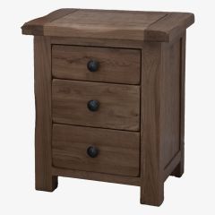 Rustic 3 Drawer Bedside in Solid Oak