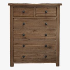 Rustic 4+2 Drawer Chest in Solid Oak