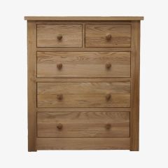 Torino 2+3 Chest of Drawers in Solid Oak
