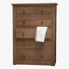 Torino 2+4 Chest of Drawers in Solid Oak