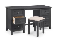 Julian Bowen Maine Dressing Table & Stool in Anthracite