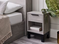 Julian Bowen Bali 1 Drawer Bedside in Grey Oak