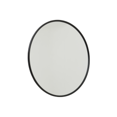 Black Large Circular Metal Wall Mirror