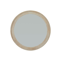 Washed Wood Round Framed Large Mirror