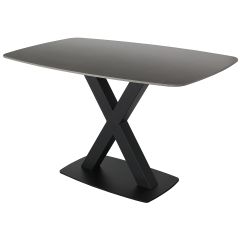 Corby Small Fixed Dining Table In Grey Stone