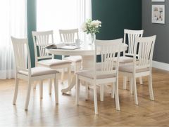 Julian Bowen Stanmore 4-6 Seater Extending Dining Table & Chairs Set in Ivory