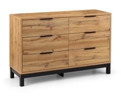 Julian Bowen Bali 6 Drawer Wide Chest in Oak