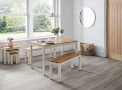 Julian Bowen Coxmoor Bench in Ivory & Oak