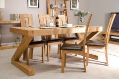 Large Z Dining Table in Solid Oak